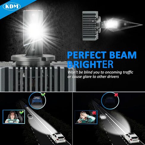 لمبة LED LED KDM D5S ، 90W عالية الطاقة 600 ٪ من رقاقة CSP ، مناسبة لعام 2016-2018 Chevy Silverado GMC Sierra High/Low Beam Light Light Bulb ، 6500K White ، 2Pack in Kuwait