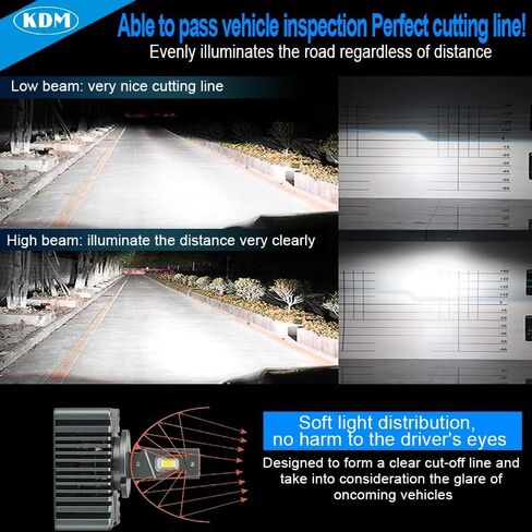 لمبة LED LED KDM D5S ، 90W عالية الطاقة 600 ٪ من رقاقة CSP ، مناسبة لعام 2016-2018 Chevy Silverado GMC Sierra High/Low Beam Light Light Bulb ، 6500K White ، 2Pack in Kuwait