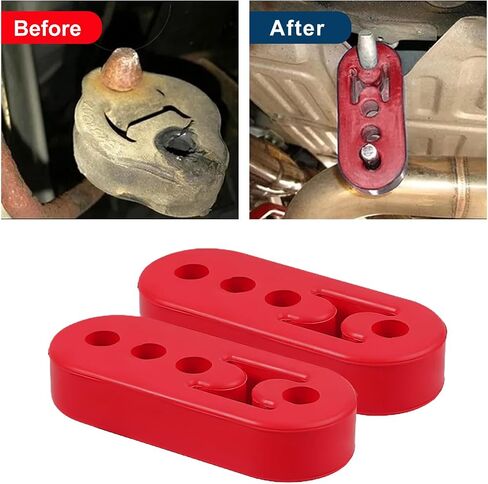 2 PCS Rubber Exhaust Hanger, 4 Holes Rubber Exhaust Muffler Tailpipe Hanger Insulator, Universal Exhaust Pipe Insulators Muffler Hangers for Vehicle, Car Accessories (Black) in Saudi Arabia