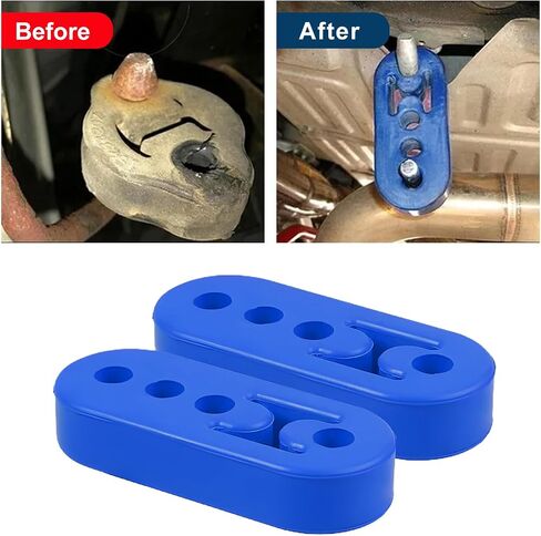 2 PCS Rubber Exhaust Hanger, 4 Holes Rubber Exhaust Muffler Tailpipe Hanger Insulator, Universal Exhaust Pipe Insulators Muffler Hangers for Vehicle, Car Accessories (Black) in Saudi Arabia