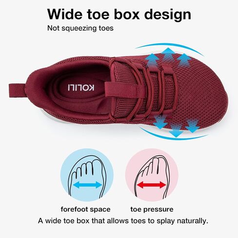 KOLILI Women's Wide Toe Box Shoes Easy Slip On Cushion Walking Sneakers in Saudi Arabia