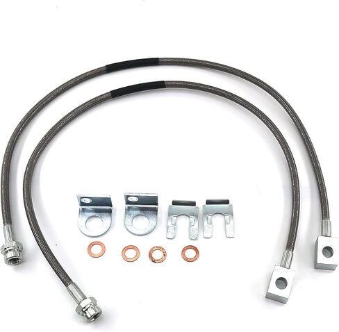 89702 Front Stainless Brake Lines 26" Compatible with 1987-06 Jeep TJ/YJ/XJ (2pcs) in Kuwait