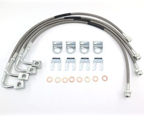 89702 Front Stainless Brake Lines 26" Compatible with 1987-06 Jeep TJ/YJ/XJ (2pcs) in Kuwait