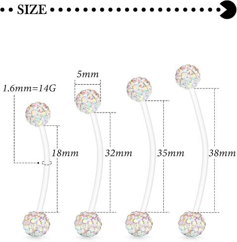 Hoeudjo Pregnancy Belly Rings Maternity Belly Button Rings Plastic Long Bar Navel Ring for Maternity Sport Pregnant Women Different Length 18/32/35/38mm in Saudi Arabia