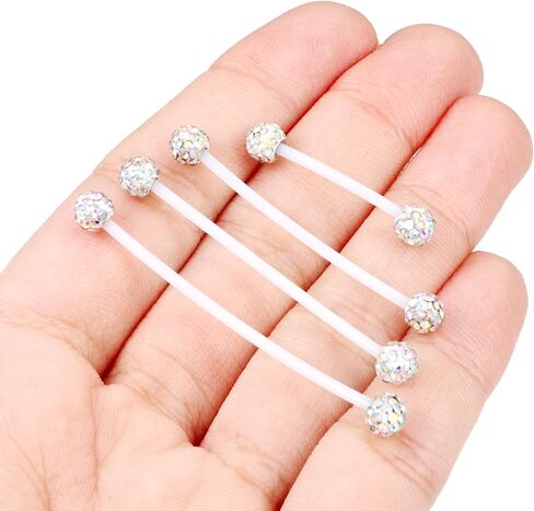 Hoeudjo Pregnancy Belly Rings Maternity Belly Button Rings Plastic Long Bar Navel Ring for Maternity Sport Pregnant Women Different Length 18/32/35/38mm in Saudi Arabia