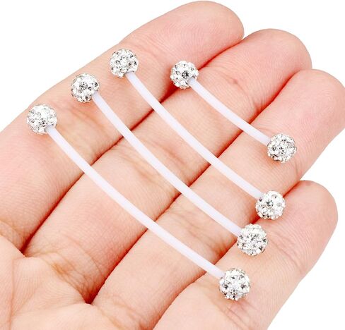 Hoeudjo Pregnancy Belly Rings Maternity Belly Button Rings Plastic Long Bar Navel Ring for Maternity Sport Pregnant Women Different Length 18/32/35/38mm in Saudi Arabia