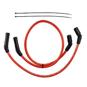 2Pcs 10mm Red Spark Plug Wires Compatible with Harley H-D FLT FLHT FLHR FLTR 2009 2010 2011 2012 2013 2014 2015