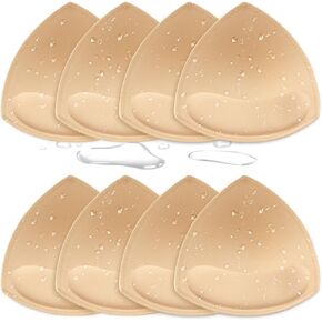 Waterproof Bathing Suit Inserts 4 Pairs Push Up Bra Pads Inserts Removable for Swimsuits Sport Bikini