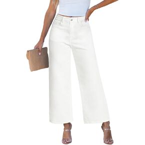 luvamia Wide Leg Jeans for Women High Waisted Relaxed Fit Trendy Stretchy Denim Pants Ankle Trouser Jeans with Pockets