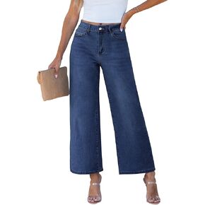 luvamia Wide Leg Jeans for Women High Waisted Relaxed Fit Trendy Stretchy Denim Pants Ankle Trouser Jeans with Pockets in Kuwait