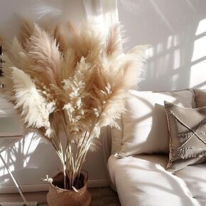 10pcs 40 '' Pampas Grass Tall Decor Pompas Floral ، وعشب بامباس طويل القامة لمزهريات الأرضية ، وأرضية غرفة المعيشة ، ونباتات الأرضية ، والبلاطية ، وديكور الحائط العشب