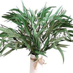 30+Pcs Natural Dried Seeded Eucalyptus Stems, 6Oz Real Willow Eucalyptus for Shower Hanging, 16'' Dried Flower Home Decor, Garlands, Weddings, Vases, or Preserved Greenery in Christmas Arrangements