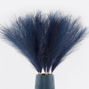 Navy Blue Faux Pampas Grass كبيرة الرقيقة 27.6 بوصة ، 6pcs زهرة مزورة مصطنعة بوهو ديكور بيروش القصب من أجل مزرعة مزرعة الزفاف منزل الزفاف in Kuwait