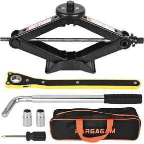 Car Jack Kit for Tesla Model 3/S/X/Y – 2.5 Ton Scissor Jack with Tesla Jack Pads & Tesla Tire Repair Kit for Spare Tire Changing and Repair Tools