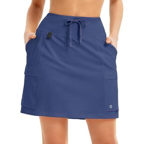baleaf Women's 16" Hiking Cargo Skort Skirt High Waisted with Pockets Golf Workout UPF 50+ Sun Protection Quick Dry
