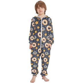 Cute Capybara Strawberry Onesie Pajamas Zip Up One Piece Sleepwear Hooded Jumpsuits