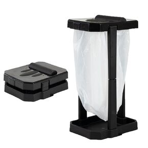 Collapsible Trash Can & Portable Garbage Bin with Reinforced Frame, 2 Ground Stakes, Trash Bag Holder – Includes Storage & 20 Bags for Camping, RVs, Outdoors, Home
