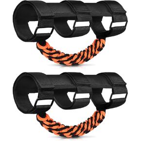 مقابض Moveland Rolder Roll Bar - مقابض الاستيلاء على Paracord لعام 1955-2023 Jeep Wrangler JL ، JK ، TJ ، YJ & Jeep Gladiator Accessories - مواد نايلون متميزة ، Strong (Black)