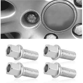 4pcs M14x1.5 عجلات ترصيع OEM#WHT001812 ، سبيكة الصلب 27 مم طول عرقلة البراغي المتوافقة مع Audi Skoda VW ، براغي مقعد الكرة الاحترافية استبدال أزرار العروة إكسسوارات السيارة