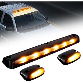 LED LED CAB Marker Lights 3pcs عدسة مدخنة مصابيح تخليص سقف LED ، مقاومة للماء ، متوافقة مع Chevy Silverado GMC Sierra 1500 2500 2500HD 3500 3500HD 2007-2013 شاحن