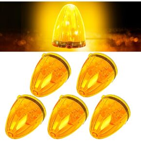 5 PCS 17 LED CAB ROOD SWORERANCE MARKER LIGHT FORME TOP LAMPS TOP LAPS FIT for Kenworth Peterbilt Freightliner Mack Trucks (Amber Lens Amber Light)