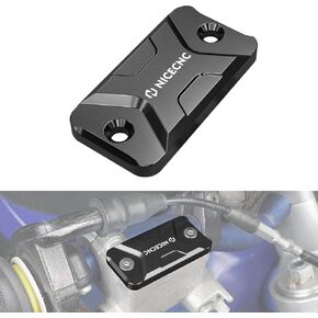 Motorcycle Front Brake Fluid Reservoir Cover Compatible with Yamaha YZ85 2002-2023 YZ65 2018-2023 YZ125 2001-2007 YZ250 2001-2007,Billet Aluminum CNC-Machined,See fitment