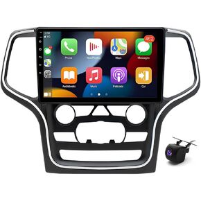Radio Double Din Car Stereo Radio Android 13 متوافق مع Grandcherokee 2014-2022 10 "شاشة تعمل باللمس Radio Audio Radiiver 2+32g رابط دعم Auto Auto Wirroid اللاسلكي ، SWC ، الكاميرا ، GPS Navigation
