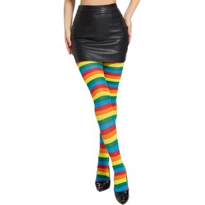 Century Star Halloween Striped Womens Tights Stockings Footed Pantyhose Witch Leggings Girls Halloween Costume Party