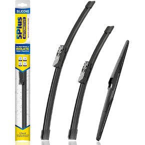 5 PLUS® Silicone Windshield Wipers Replacement for Ford Edge 2015 2016 2017 2018 2019 2020 2021 2022 2023 Wiper Blades(Set of 3),Automotive Replacement Windshield Wiper Blades For My Car-28"/28"/15"