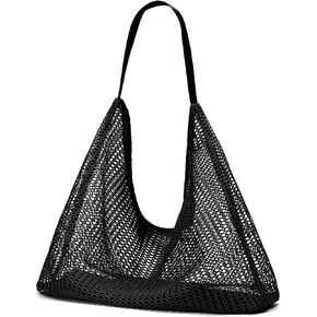 Mesh Beach Bag, Summer Beach Tote Bags for Women, Soft Casual Crochet Bags for Vacation Shopping Swimming Pools Travel