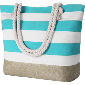 Tavaleu Beach Bags for Women, Large Beach Tote Bag Waterproof Sandproof, Swim Pool Bag with Zipper