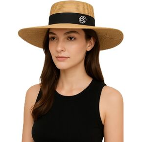 Wide Brim Sun Hat – UPF 50 Sun Protection Hat, Lightweight & Adjustable Hat, Esthetician-Designed Sun Hats for Women UV Protection, Stylish Beach & Gardening Hat Beige