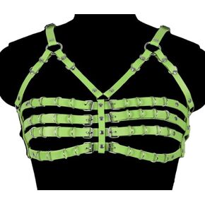 Gothic Punk Leather Bra Harness with Adjustable Straps - Stylish Body Harness for Women, Perfect for Nightclubs and Bars