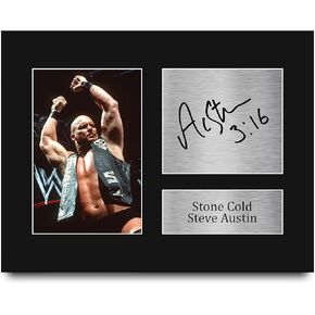 HWC Trading Stone Cold Steve Austin Gifts Signed Printed Autograph WWF WWE Wrestling Print Photo Picture Display - US Letter Size