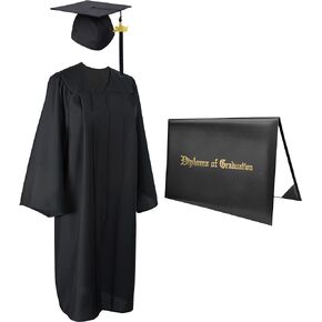 MyGradday Cap Matte Graduation Cap والثوب 2024 و 2025 مجموعة 51 بوصة (حجم M) ، مناسبة للارتفاع 5'6 "إلى 5'8"