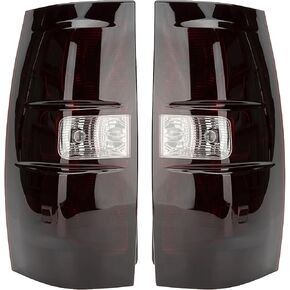 مجموعة ضوء الذيل متوافق مع 2007-2014 Chevy Tahoe/Suburban Driver ومصابيح الفرامل الخلفية الجانبية للركاب مع لمبة داخل واستبدال الأسلاك# GM2800196 25862701 22837923
