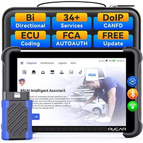 MUCAR Bidirectional Scan Tool, MUCAR 892BT Full System OBD2 Scanner, Bi-Directional OBD2 Scanner Diagnostic Tool,ECU Coding, 34 Services, FCA Autoauth, CANFD and DoIP, Free Lifetime Upgrade