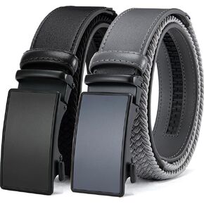 Men's Elastic Leather Ratchet Belt, Braided Stretch Belt, casual Fabric Belt, Design Width 1 3/8" for golf pants jeans