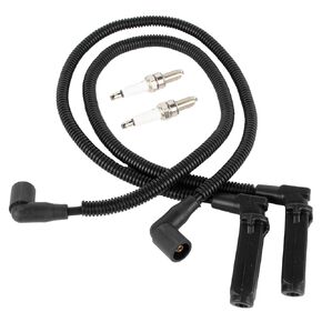 Spark Plug 3021671 & Wires 4012888 4012889 مع مجموعة Caps متوافقة مع Polaris Ranger Crew 800 RZR 4 S 800 2011-2017 4013078