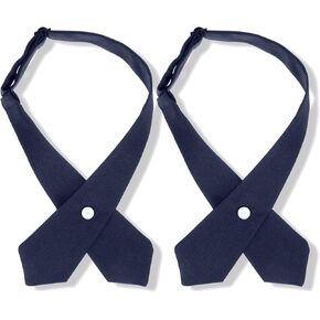 Tarpop 2 Pack French Girls Uniform Tie Cross Adjustable Neck Tie for Girls School Women