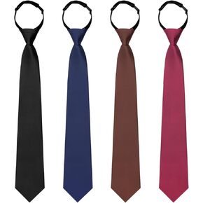 Mantieqingway Black Ties for Boys Pre Tied Adjustable Kids Ties Solod Color Neckties for Graduation Wedding School