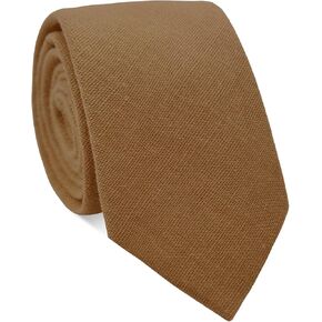 Boys Tie, Cotton Linen Ties for Boys Kids Self-Tie Solid Color Necktie for Shirt Uniform School Wedding Graduation