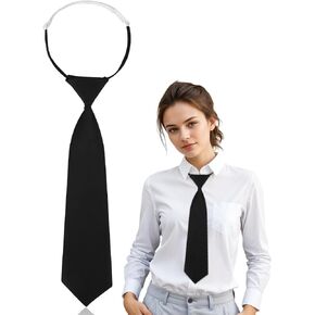 Boys Black Tie Pre-tied Adjustable Kids Necktie Solid Color Boys Tie, Woven Formal Kids Tie Woven Little Boys Pre-tied for Age 8-12 Years Wedding School Graduation Uniforms