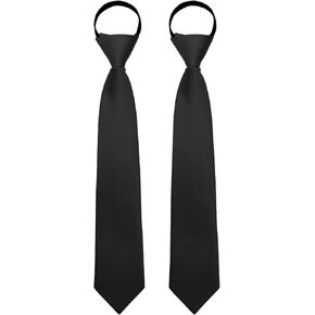Boys Tie Pre-tied Adjustable Kids Tie, Solid Color Zipper Ties for Boys Accessory School Graduation Party Casual
