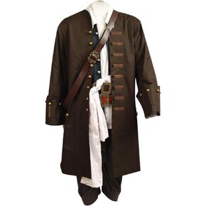 سترة القراصنة للرجال في العصور الوسطى سترة Steampunk Coptain Captain Adult Halloween Cosplay Costume Deluxe