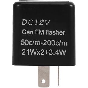 قابلة للتعديل LED Flasher ، 2 دبوس LED لمبة الإشارات مرحل الملاهي ، وسرعة 12V LED ترحيل الإلكترونية Flasher لمعظم الدراجات النارية (أسود)