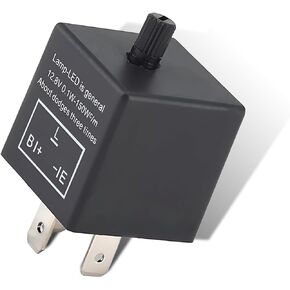 ترحيل ترحيل هاتفي للسيارة ، 3 دبوس CF13KT قابلة للتعديل لتردد LED إشارة الترحيل الفائقة الإصلاح الفائقة ، قابس الإسكان المقاوم للماء ، وتتمرر تعديل قياسي ، لمعظم شاحنات السيارات (سوداء)