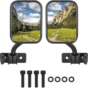 مرايا أبواب قبالة متوافقة مع Wrangler Wrangler TJ JK JKU 1997-2018 ، Wrangler JK Side Mirrors Door Side for Jeep - 2 Pack 5.5 × 7.5 بوصة