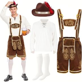 Spooktacular Creations Men’s German Bavarian Oktoberfest Costume Set, Beer Costume Hat for Adults Halloween and Beer Festival