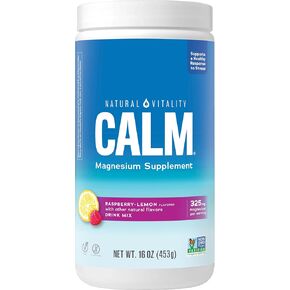 Natural Vitality Calm, Magnesium Citrate Supplement, Anti-Stress Drink Mix Powder - Gluten Free, Vegan, & Non-GMO, Raspberry Lemon, 0.12 oz, 30 Packets
